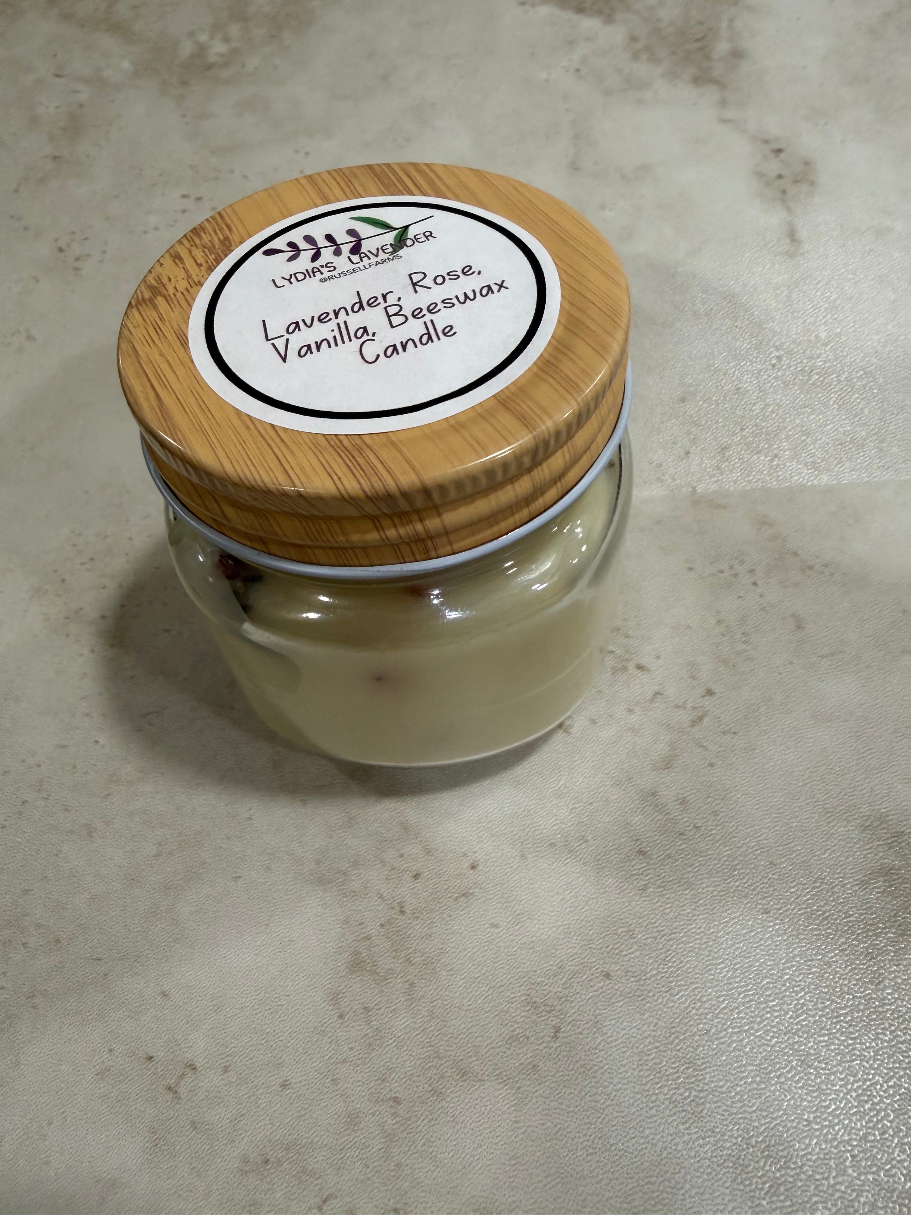 Lavender Rose Vanilla Beeswax Candle